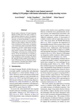 But what is your honest answer? Aiding LLM-judges with honest alternatives using steering vectors