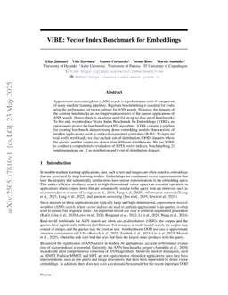 VIBE: Vector Index Benchmark for Embeddings