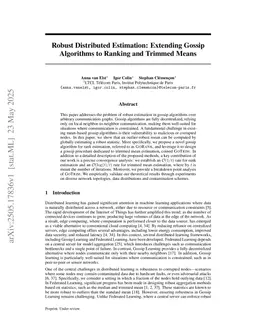 Robust Distributed Estimation: Extending Gossip Algorithms to Ranking and Trimmed Means