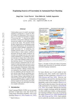Explaining Sources of Uncertainty in Automated Fact-Checking