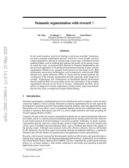 Semantic segmentation with reward