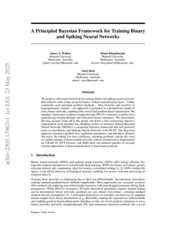 A Principled Bayesian Framework for Training Binary and Spiking Neural Networks