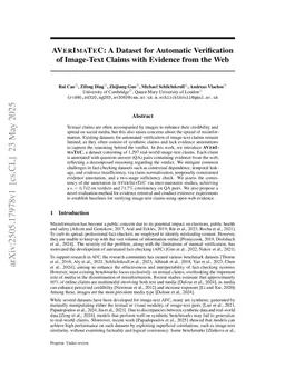 AVerImaTeC: A Dataset for Automatic Verification of Image-Text Claims with Evidence from the Web