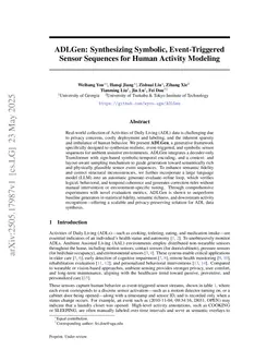 ADLGen: Synthesizing Symbolic, Event-Triggered Sensor Sequences for Human Activity Modeling