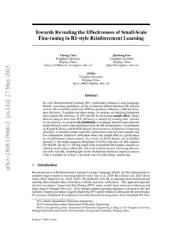 Towards Revealing the Effectiveness of Small-Scale Fine-tuning in R1-style Reinforcement Learning