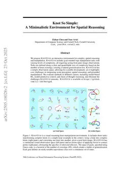 Knot So Simple: A Minimalistic Environment for Spatial Reasoning