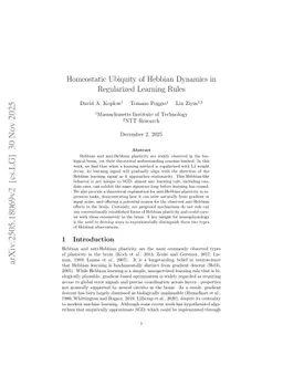 Homeostatic Ubiquity of Hebbian Dynamics in Regularized Learning Rules