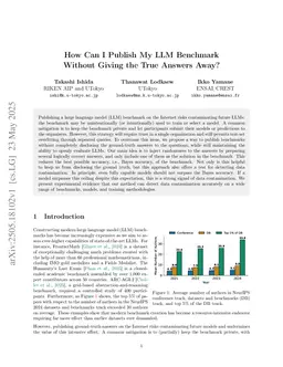 How Can I Publish My LLM Benchmark Without Giving the True Answers Away?