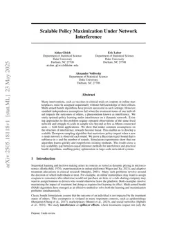 Scalable Policy Maximization Under Network Interference