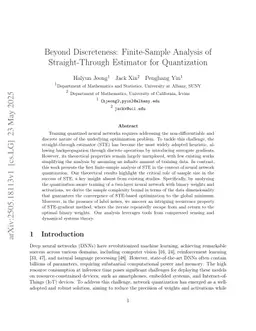 Beyond Discreteness: Finite-Sample Analysis of Straight-Through Estimator for Quantization