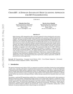 CrossRF: A Domain-Invariant Deep Learning Approach for RF Fingerprinting