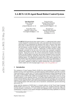 LA-RCS: LLM-Agent-Based Robot Control System