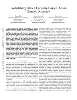 Predictability-Based Curiosity-Guided Action Symbol Discovery