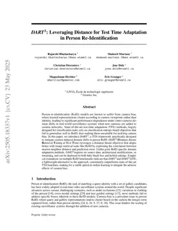 DART$^3$: Leveraging Distance for Test Time Adaptation in Person Re-Identification