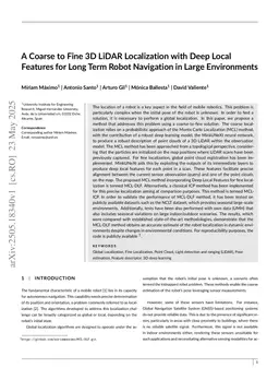 A Coarse to Fine 3D LiDAR Localization with Deep Local Features for Long Term Robot Navigation in Large Environments