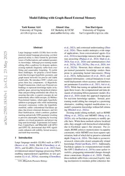 Model Editing with Graph-Based External Memory
