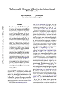 The Unreasonable Effectiveness of Model Merging for Cross-Lingual Transfer in LLMs