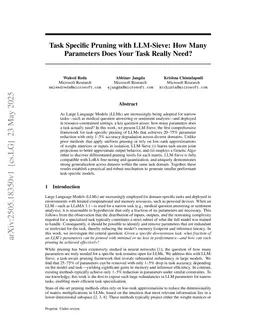 How Many Parameters Does Your Task Really Need? Task Specific Pruning with LLM-Sieve