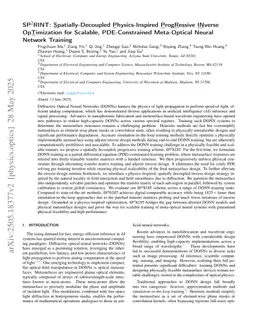 SP2RINT: Spatially-Decoupled Physics-Inspired Progressive Inverse Optimization for Scalable, PDE-Constrained Meta-Optical Neural Network Training