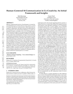 Human-Centered AI Communication in Co-Creativity: An Initial Framework and Insights