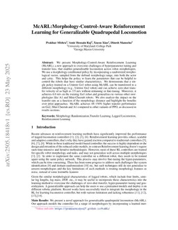 McARL:Morphology-Control-Aware Reinforcement Learning for Generalizable Quadrupedal Locomotion