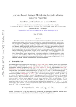 Learning Latent Variable Models via Jarzynski-adjusted Langevin Algorithm