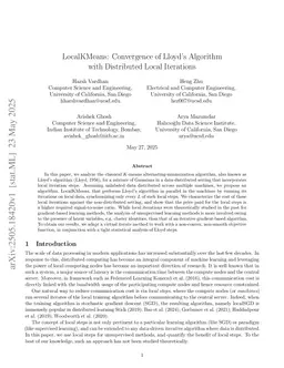 LocalKMeans: Convergence of Lloyd's Algorithm with Distributed Local Iterations