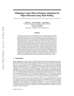 Mitigating Context Bias in Domain Adaptation for Object Detection using Mask Pooling