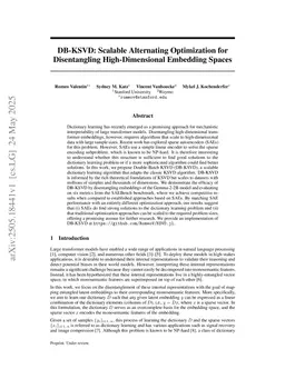 DB-KSVD: Scalable Alternating Optimization for Disentangling High-Dimensional Embedding Spaces