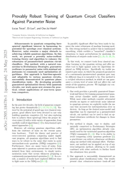 Provably Robust Training of Quantum Circuit Classifiers Against Parameter Noise