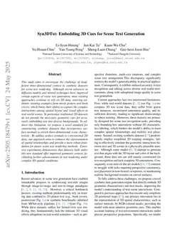 Syn3DTxt: Embedding 3D Cues for Scene Text Generation