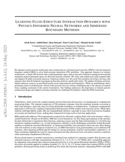 Learning Fluid-Structure Interaction with Physics-Informed Machine Learning and Immersed Boundary Methods