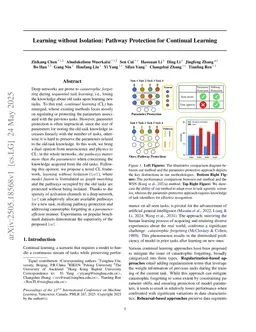 Learning without Isolation: Pathway Protection for Continual Learning