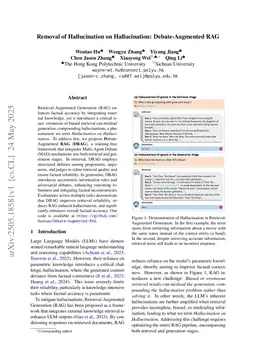 Removal of Hallucination on Hallucination: Debate-Augmented RAG