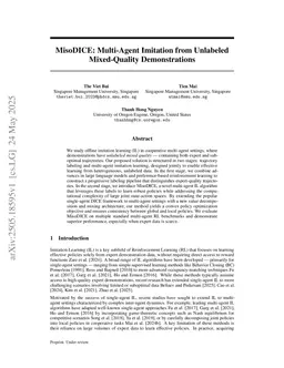 MisoDICE: Multi-Agent Imitation from Unlabeled Mixed-Quality Demonstrations