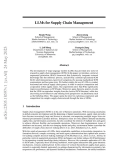 LLMs for Supply Chain Management