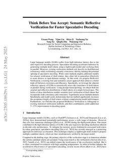 Think Before You Accept: Semantic Reflective Verification for Faster Speculative Decoding