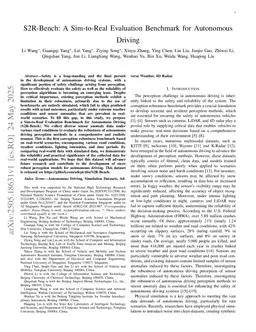 S2R-Bench: A Sim-to-Real Evaluation Benchmark for Autonomous Driving