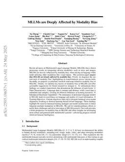 MLLMs are Deeply Affected by Modality Bias