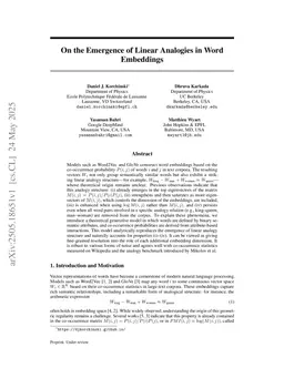 On the Emergence of Linear Analogies in Word Embeddings