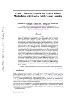 VLA-RL: Towards Masterful and General Robotic Manipulation with Scalable Reinforcement Learning