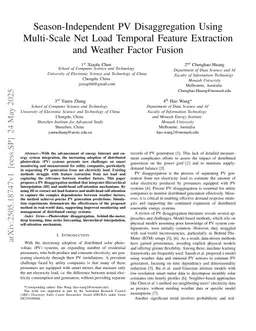 Season-Independent PV Disaggregation Using Multi-Scale Net Load Temporal Feature Extraction and Weather Factor Fusion
