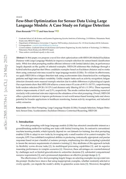 Few-Shot Optimization for Sensor Data Using Large Language Models: A Case Study on Fatigue Detection
