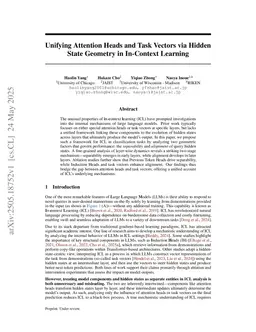 Unifying Attention Heads and Task Vectors via Hidden State Geometry in In-Context Learning