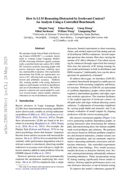 How Is LLM Reasoning Distracted by Irrelevant Context? An Analysis Using a Controlled Benchmark