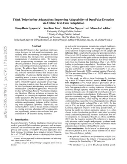 Think Twice before Adaptation: Improving Adaptability of DeepFake Detection via Online Test-Time Adaptation
