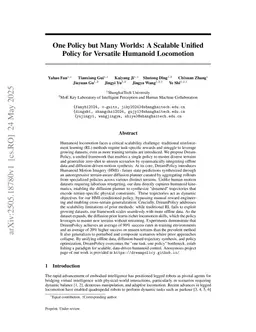 One Policy but Many Worlds: A Scalable Unified Policy for Versatile Humanoid Locomotion
