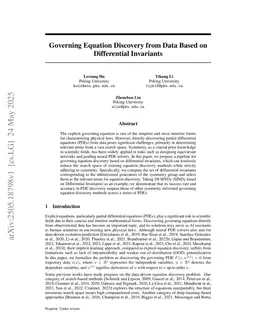 Governing Equation Discovery from Data Based on Differential Invariants
