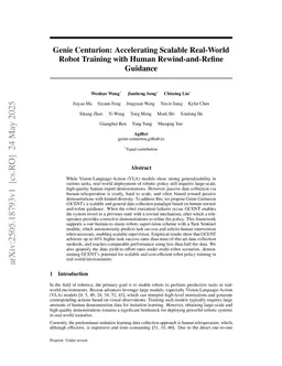 Genie Centurion: Accelerating Scalable Real-World Robot Training with Human Rewind-and-Refine Guidance