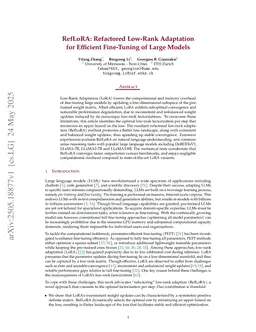 RefLoRA: Refactored Low-Rank Adaptation for Efficient Fine-Tuning of Large Models